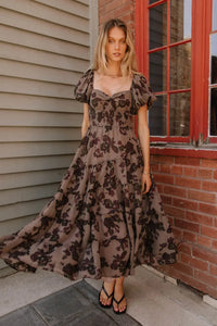 Maxi dress in brown 