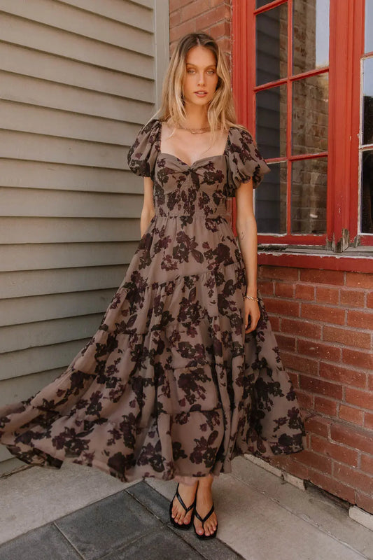 Maxi dress in brown 