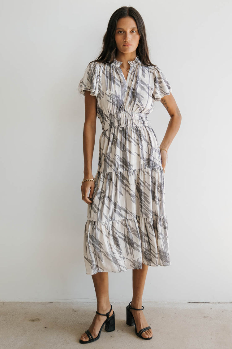 short sleeve abstract dress