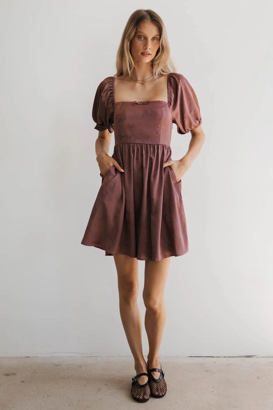 Mini dress in mauve 