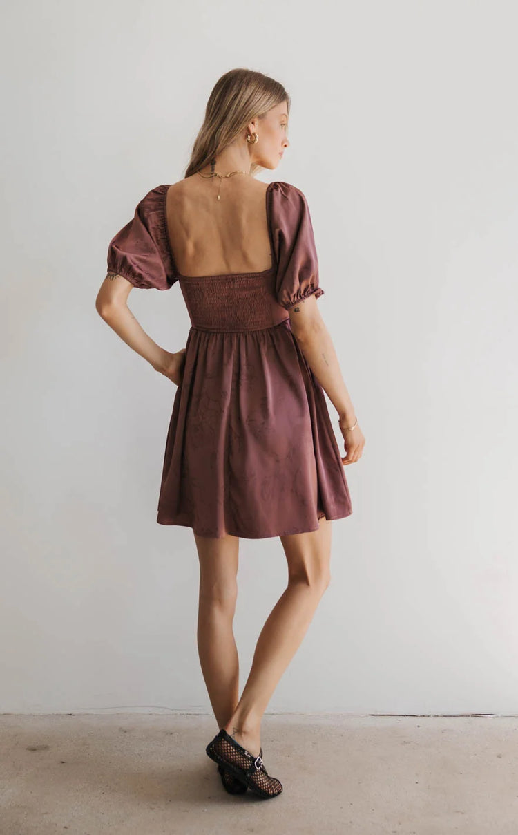 Mini dress in mauve 