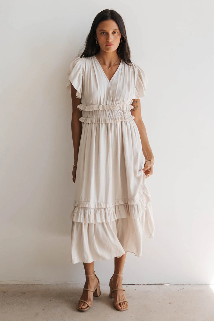 V-Neck dress in ivory 