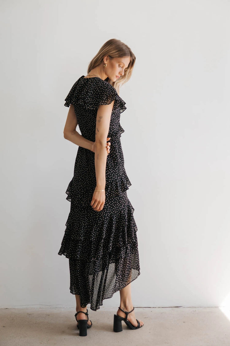 Ruffled dress in black 