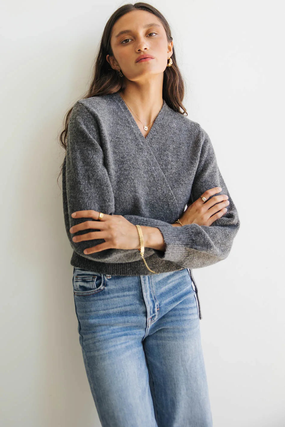 Addie Wrap Cardigan in Charcoal - FINAL SALE Addie Wrap Cardigan in Charcoal - FINAL SALE