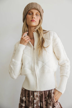 Sheena Quilted Jacket in Ivory