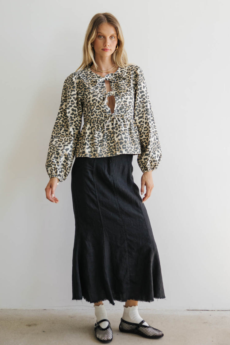 midi skirt in black