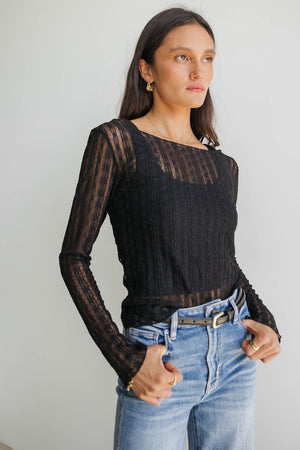 Rachel Lace Top in Black