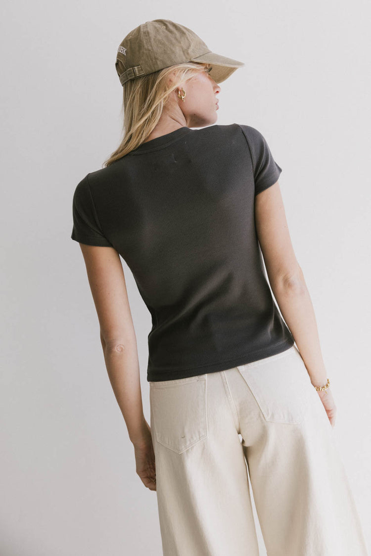 short sleeve ribbed top