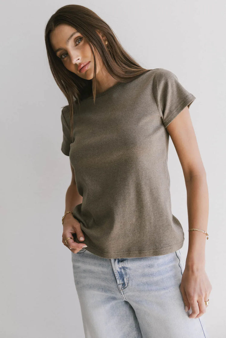 Round neck basic top 