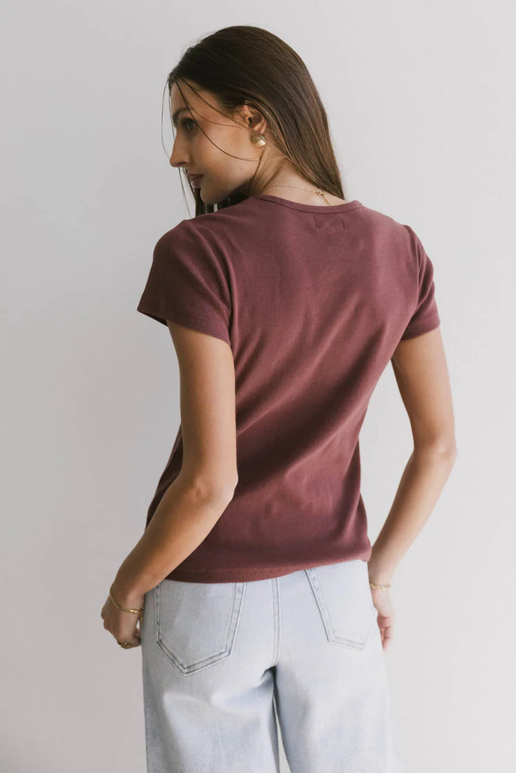 Plain color top in wine 