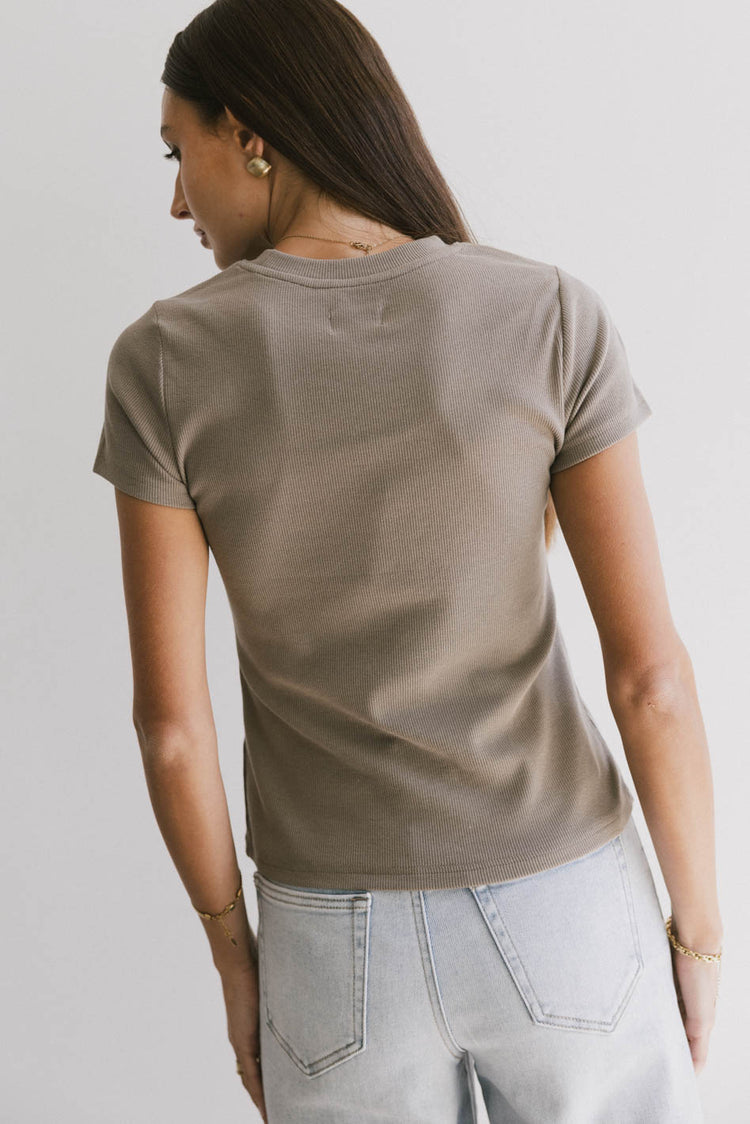 ribbed short sleeve top