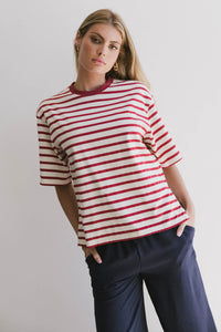 striped tee shirt in red