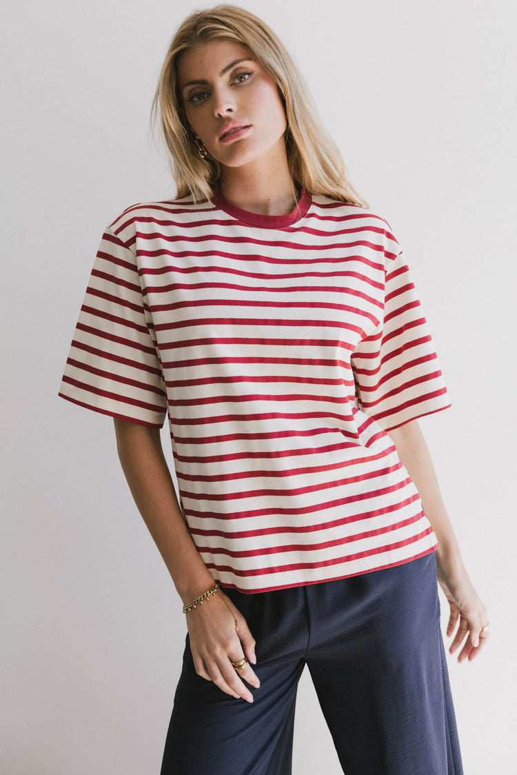 oversized striped tee