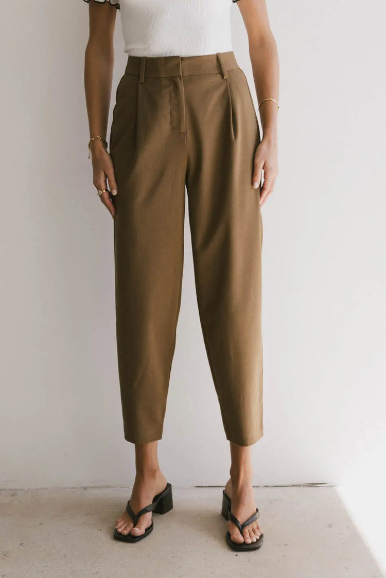 High rise pants in brown 