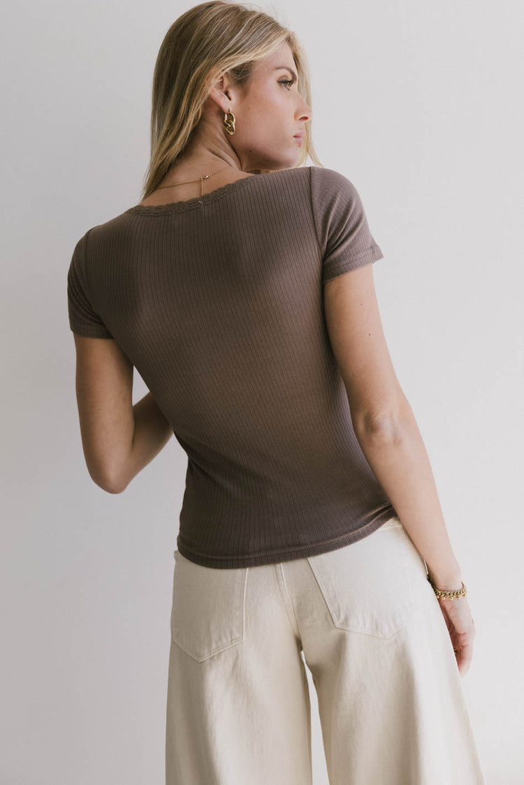 ribbed short sleeve top