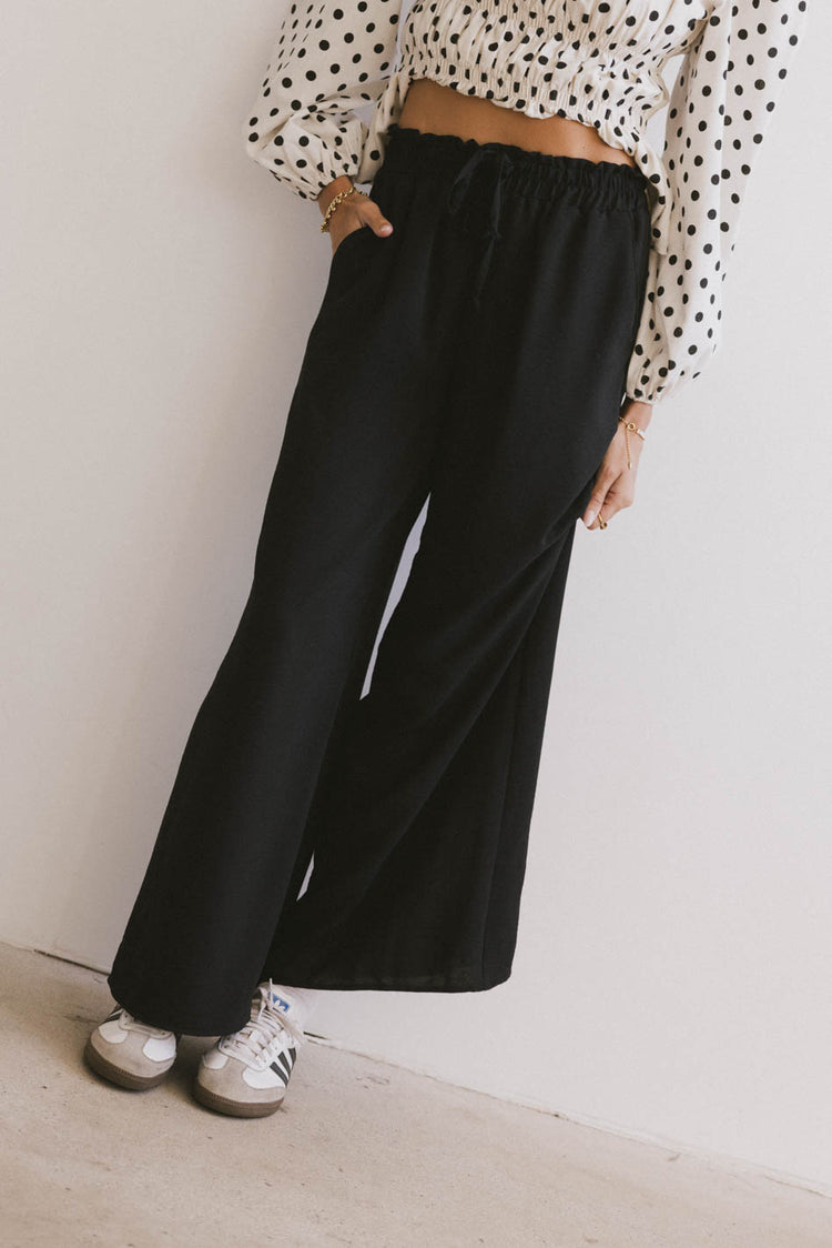 Mina Wide Leg Pants in Black