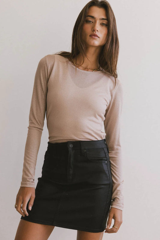 Long sleeves top in mauve 