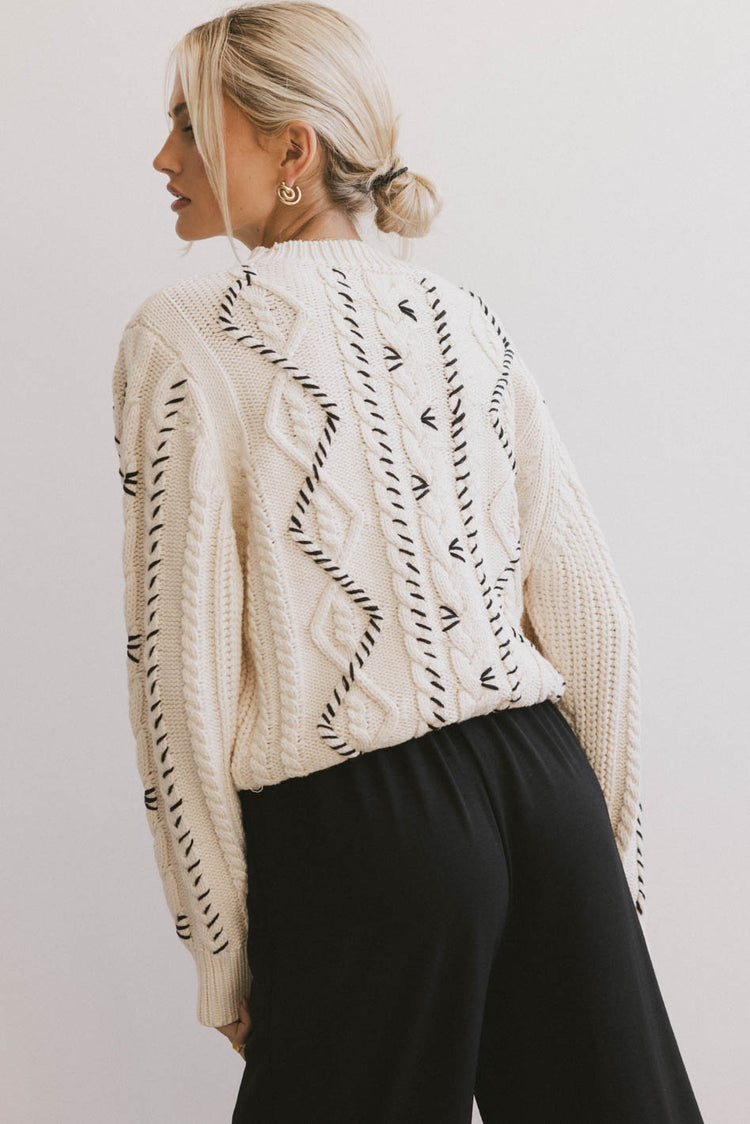 contrast stitched sweater