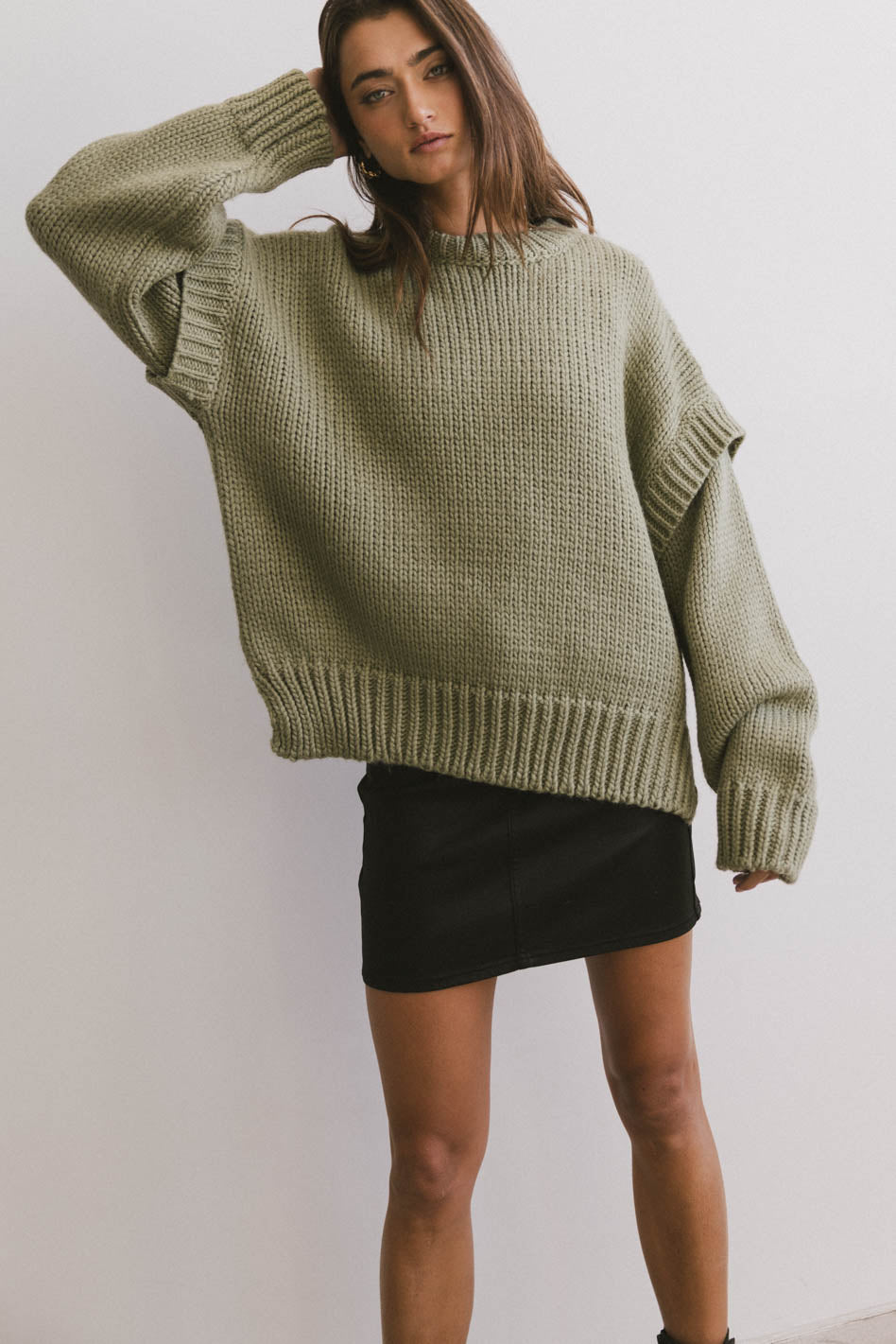 Josie Knit Sweater in Sage - FINAL SALE