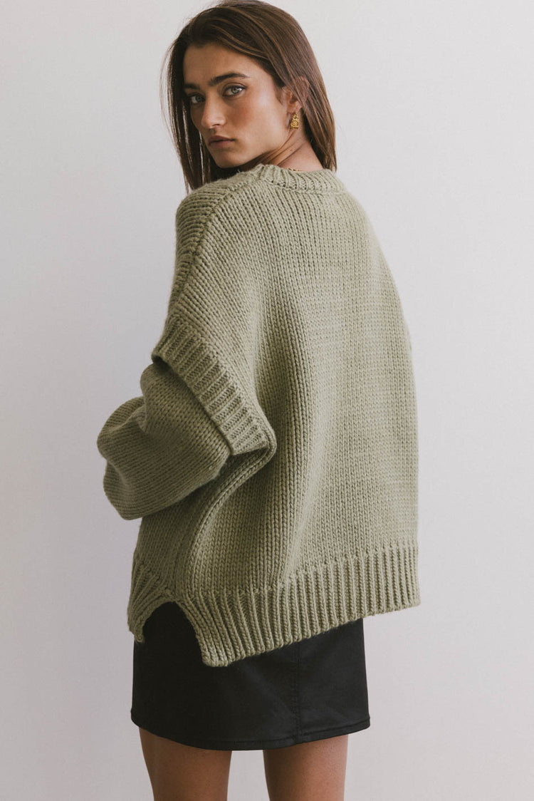 knit sweater in sage