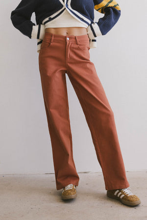 Porsha Straight Leg Jeans in Rust - FINAL SALE