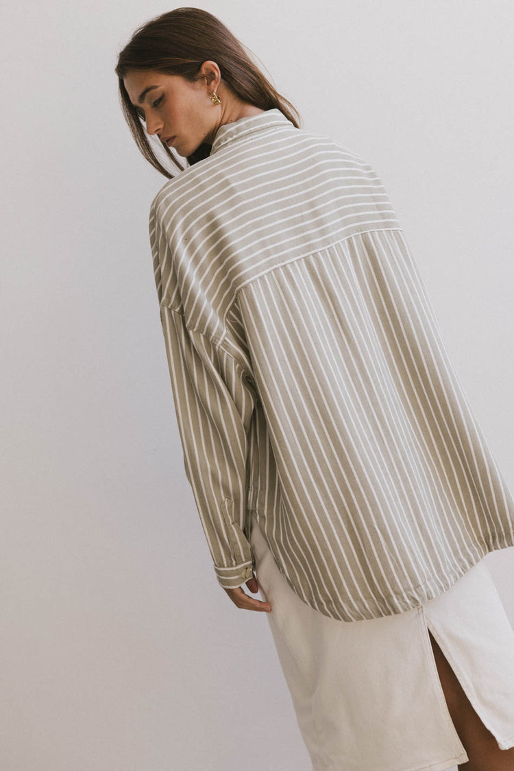 striped oversized shacket