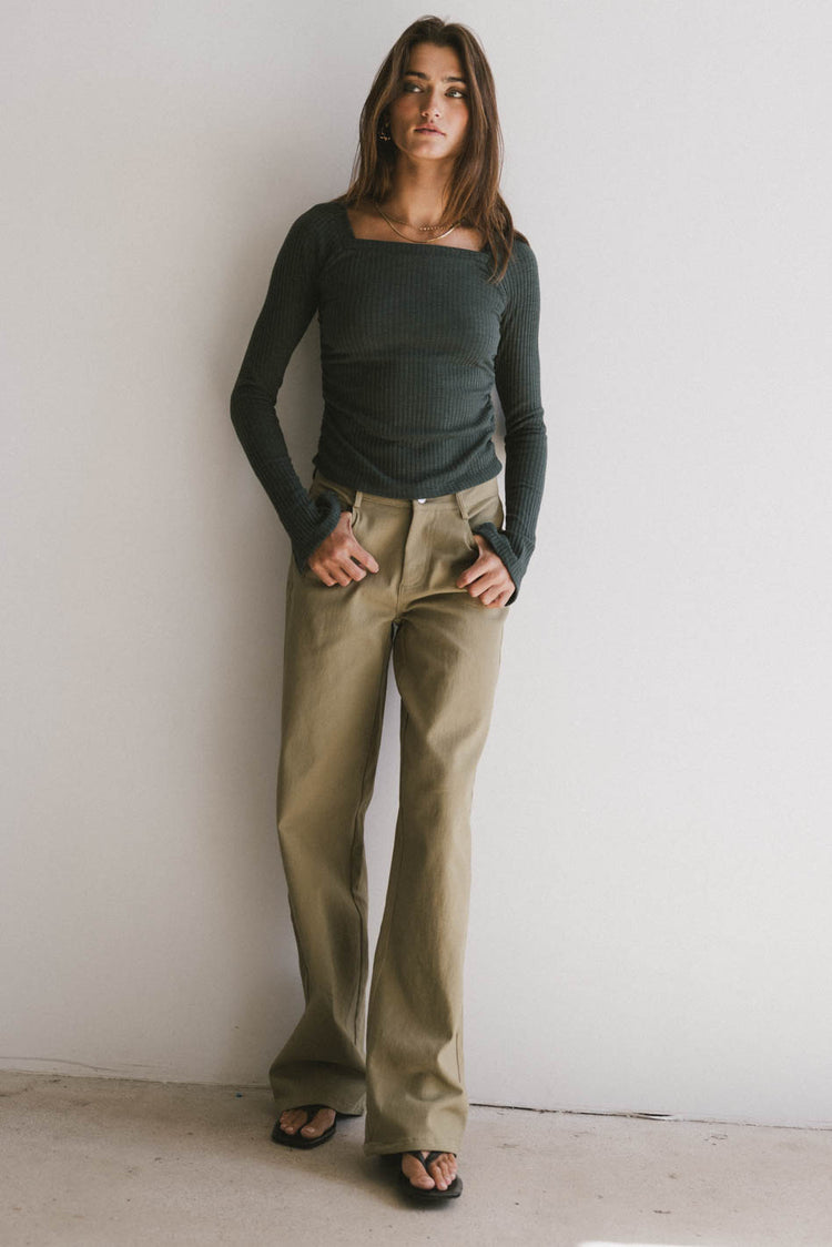 olive denim pants