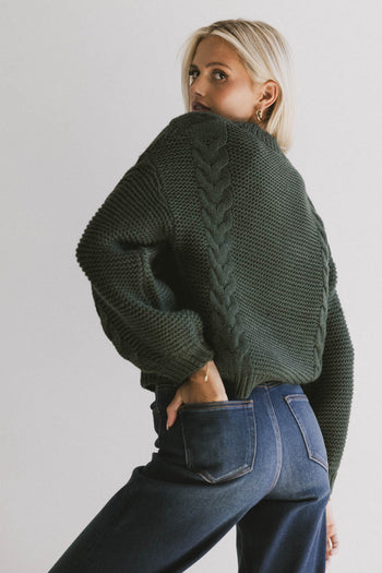 Zaidee Knit Sweater in Hunter Green - FINAL SALE