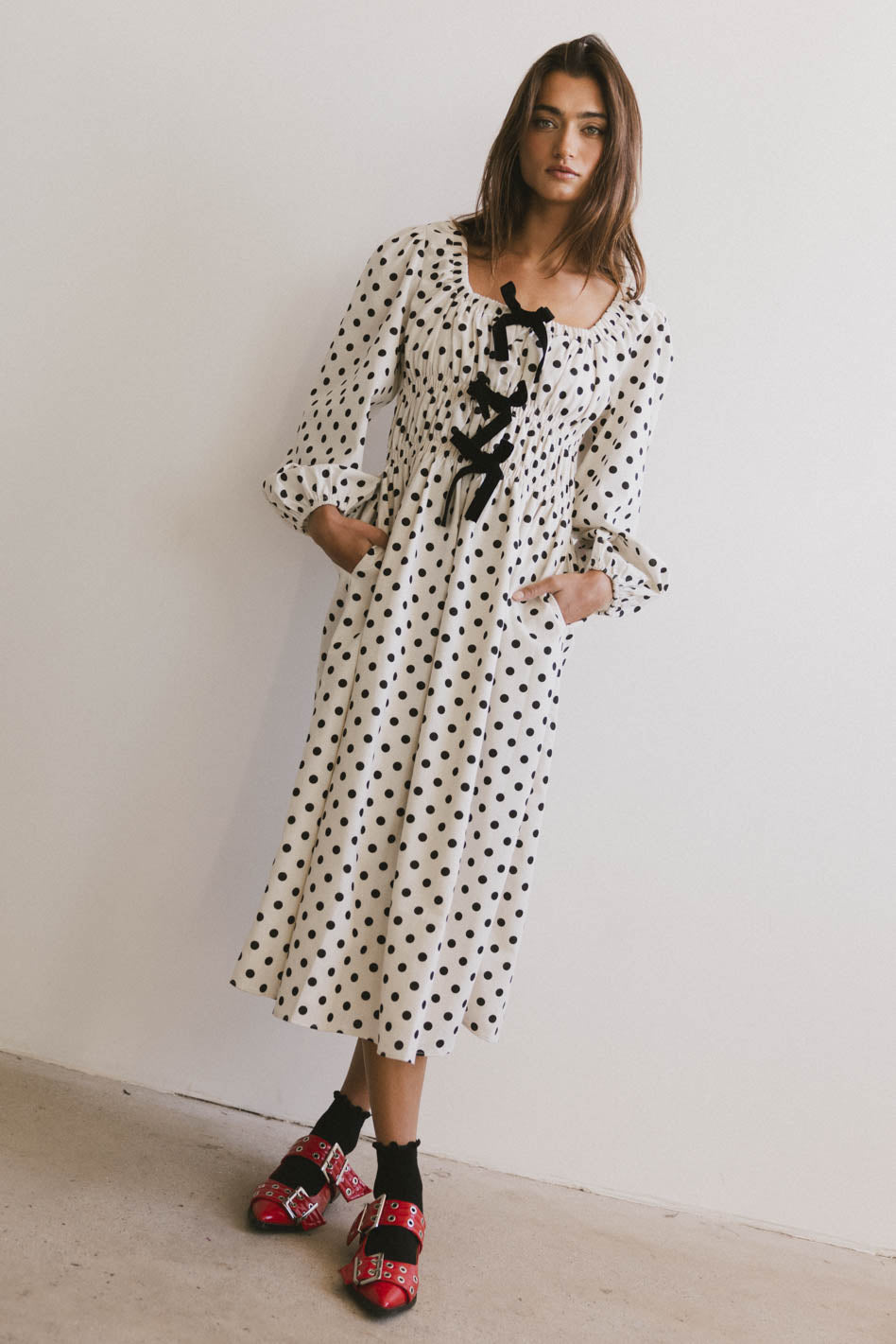 The Velveteen Bow Midi Dress - FINAL SALE