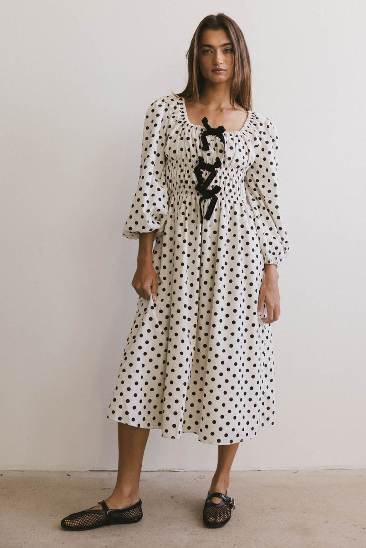 polka dot midi dress