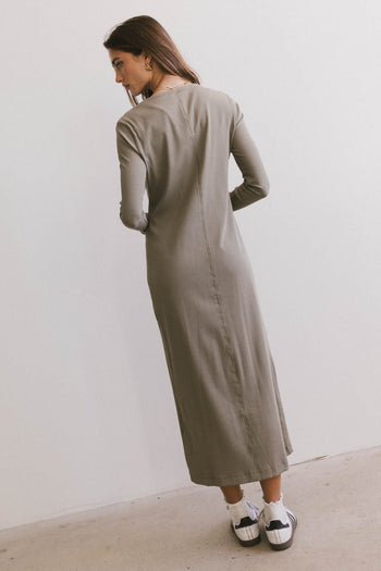 Hollis Ribbed Dress in Olive - FINAL SALE