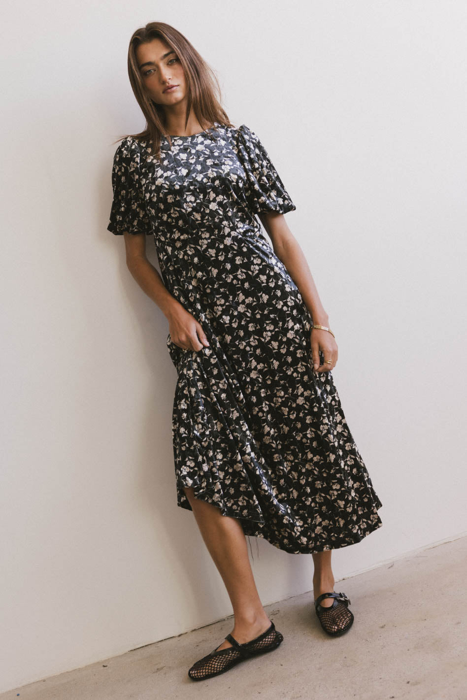 serena midi dress Serena Velvet Midi Dress