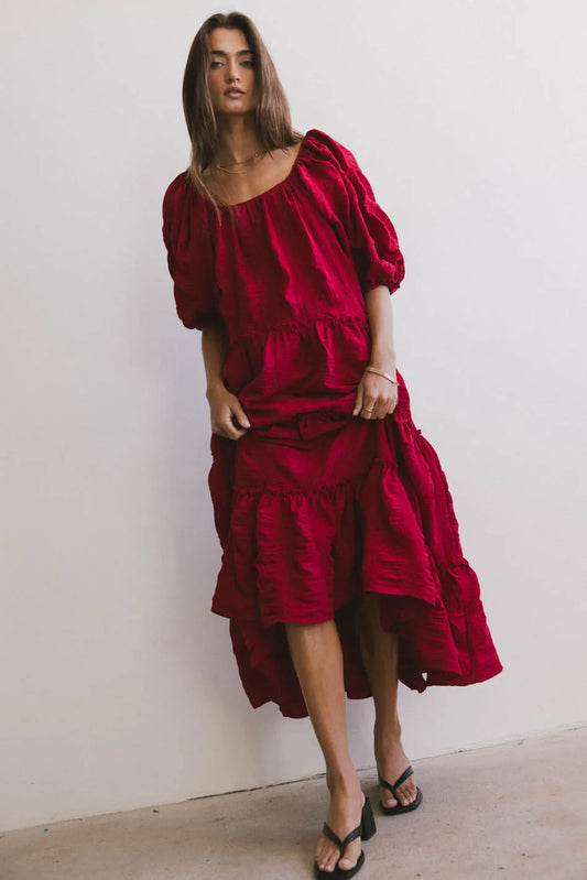 Maxi dress in burgundy 