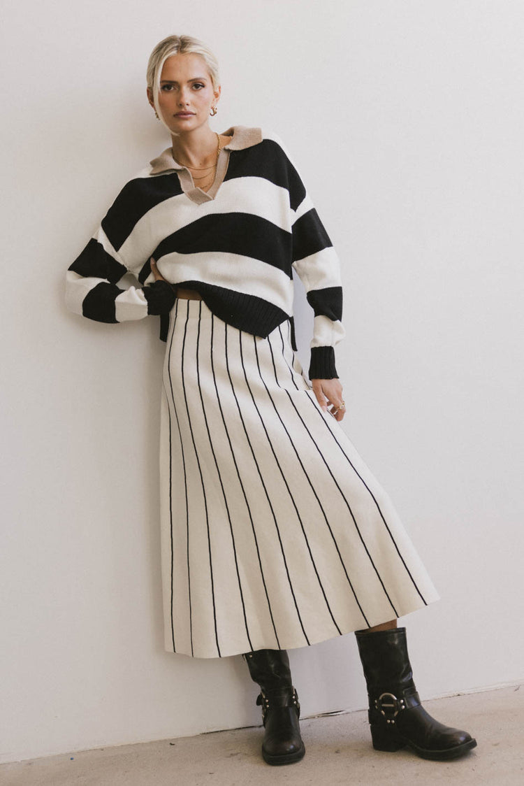 collar sweater with stripes