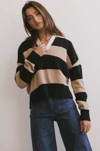 striped collared sweater