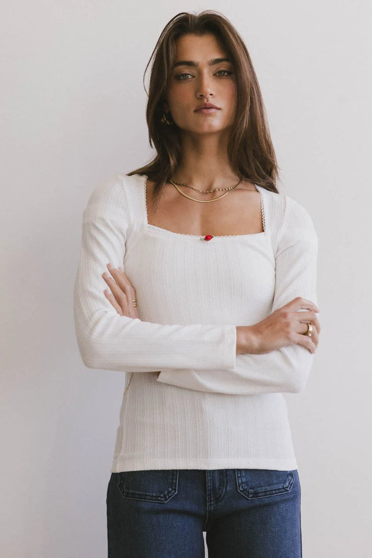 Ribbed top in white 