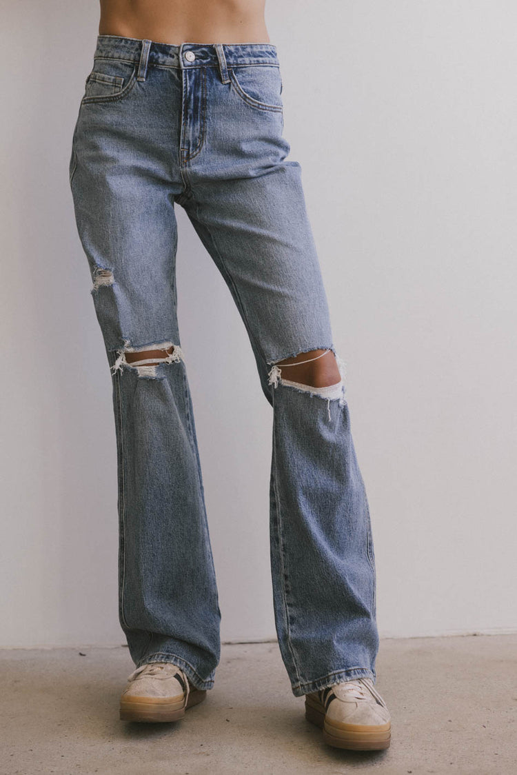 distressed knee denim