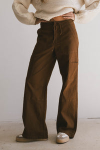 brown utility pants