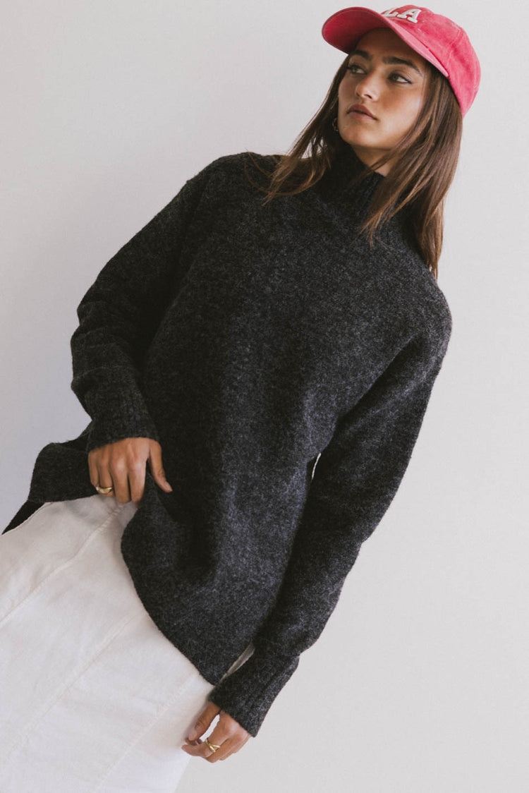 textured sweater in black