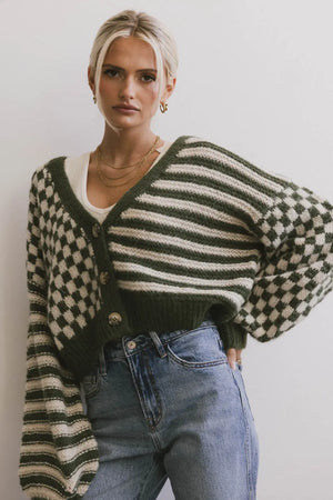 Janey Cardigan in Olive - FINAL SALE
