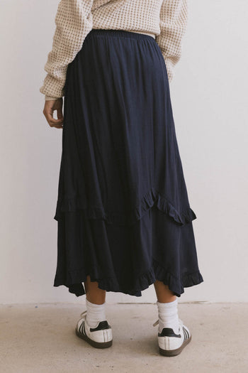 BLUE RUFFLE SKIRT