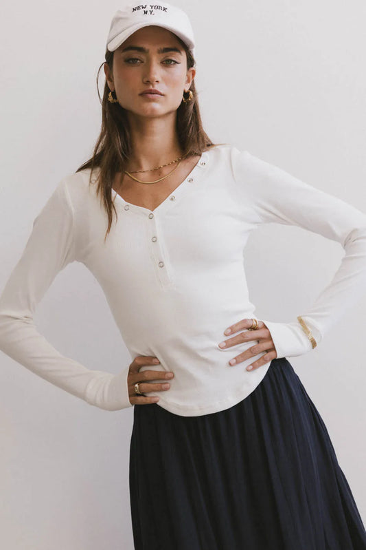 Long sleeves top in white 