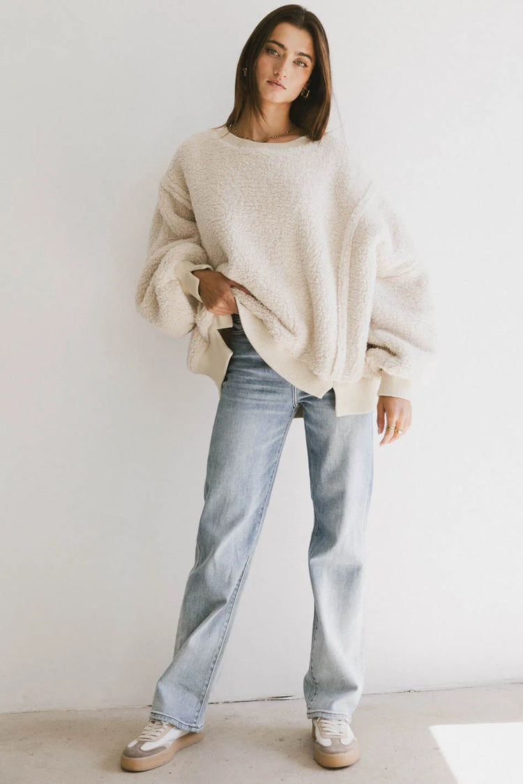 Oversized top in oatmeal 