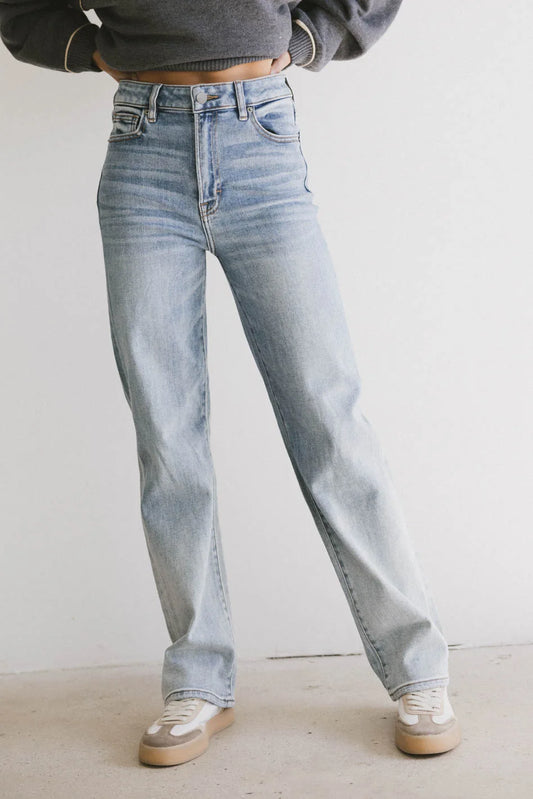 High rise denim in light wash 