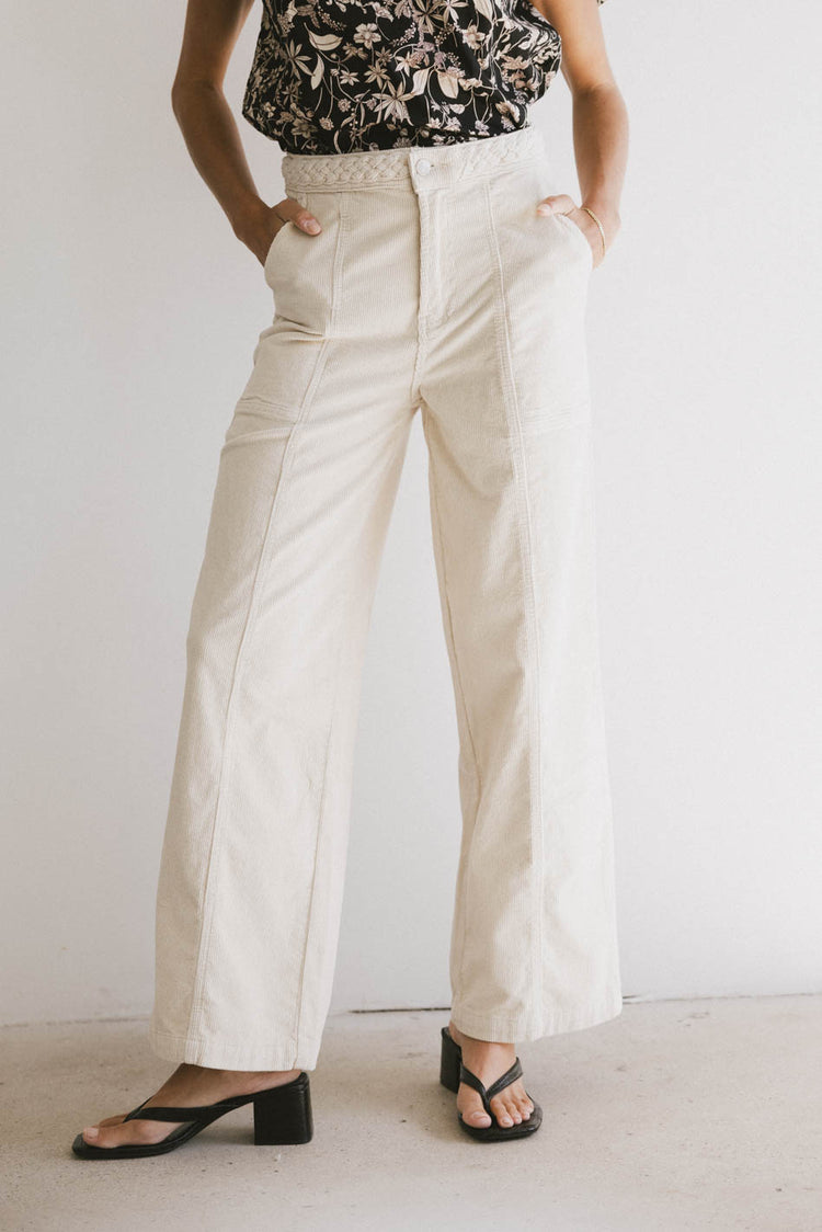 corduroy pants in cream