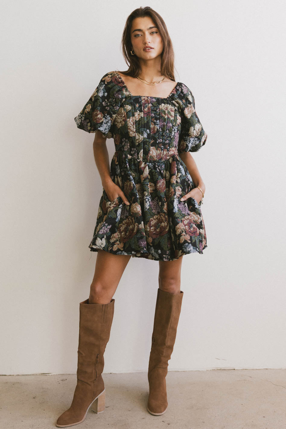 Denim And Flower Button Down LaRuth Floral Mini Dress FINAL SALE