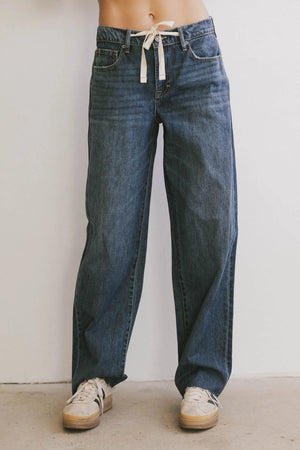 Sloan Baggy Denim in Dark Wash