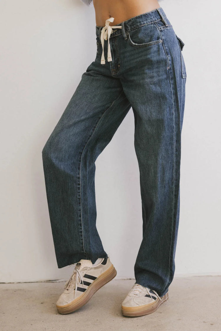 Denim pants in dark wash 