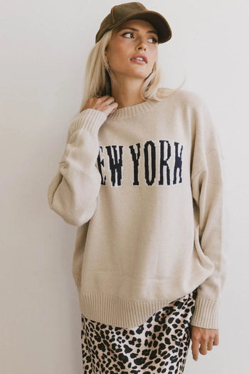 Long sleeves sweater in beige 