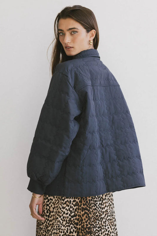 Plain color jacket in navy 